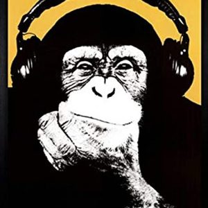 פוסטר סטיז - קוף עם אוזניות