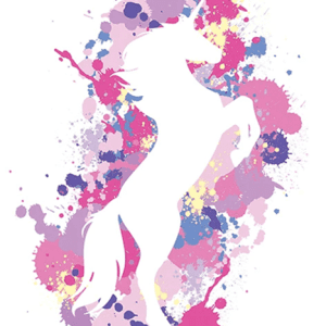 פוסטר חד קרן - כתמי צבעים